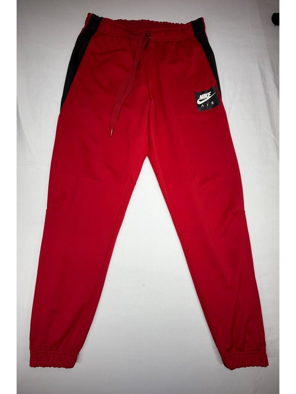 Nike Men's Jogger Pants Drawstring Tapered Polyester Elastic Waist Size M Red